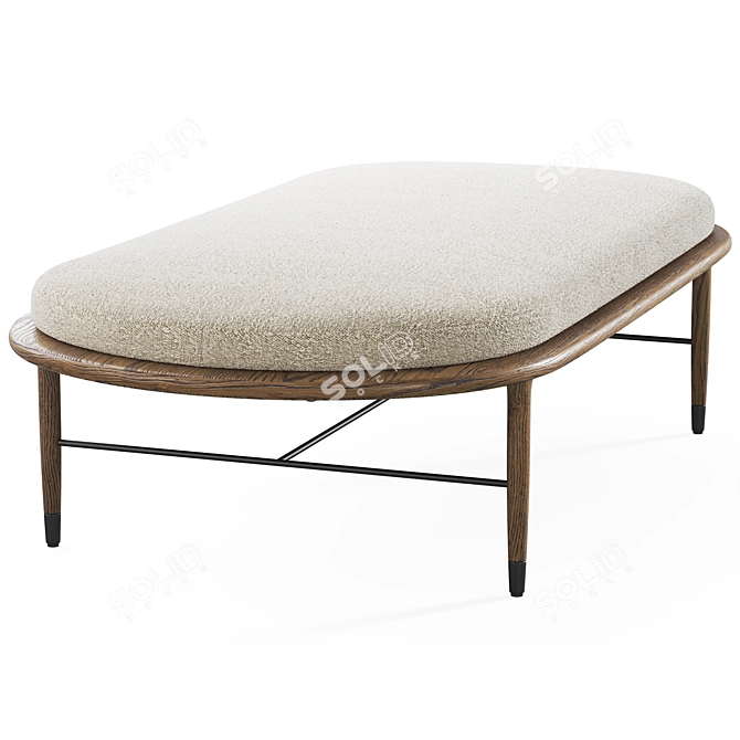 Elegant Solano Ottoman by Dear Keaton 3D model image 2