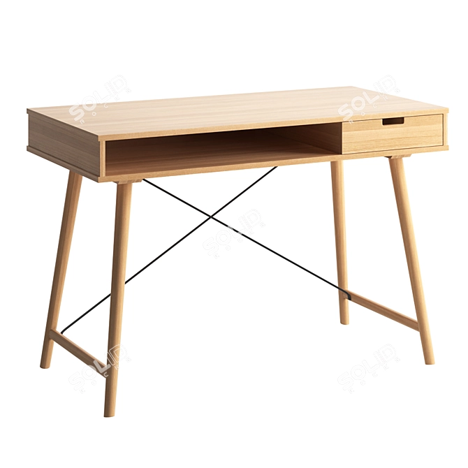 Modern Darian Desk with Storage 3D model image 1