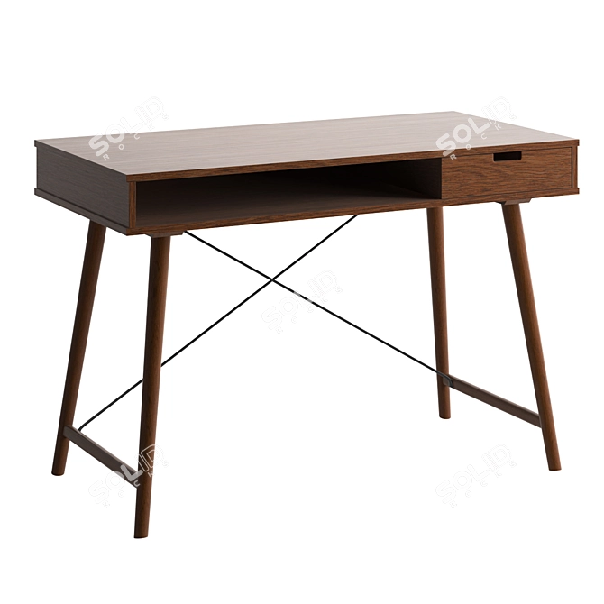 Modern Darian Desk with Storage 3D model image 2