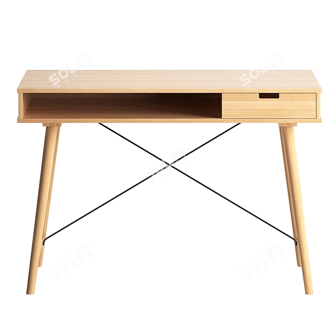 Modern Darian Desk with Storage 3D model image 3