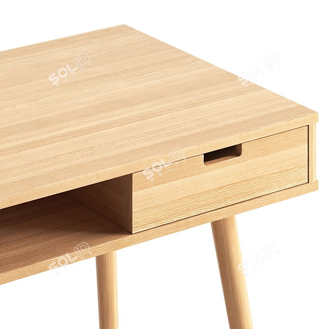 Modern Darian Desk with Storage 3D model image 4