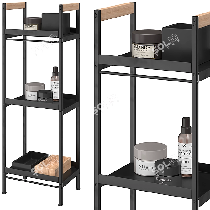 Modern Bathroom Storage Caddy Shelf 3D model image 2