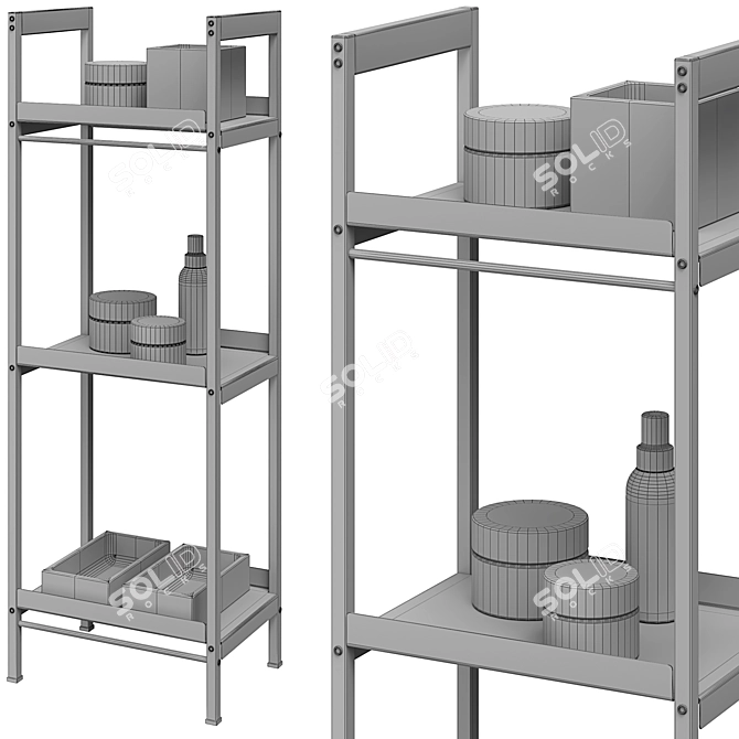 Modern Bathroom Storage Caddy Shelf 3D model image 4