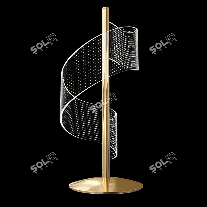 Curved LED Table Lamp 3D model image 2