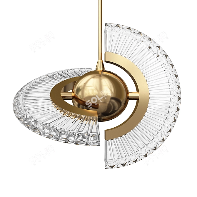 Elegant Acrylic Metal Pendant Light 3D model image 1