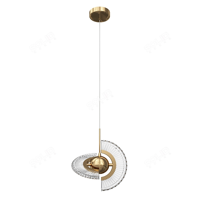 Elegant Acrylic Metal Pendant Light 3D model image 2