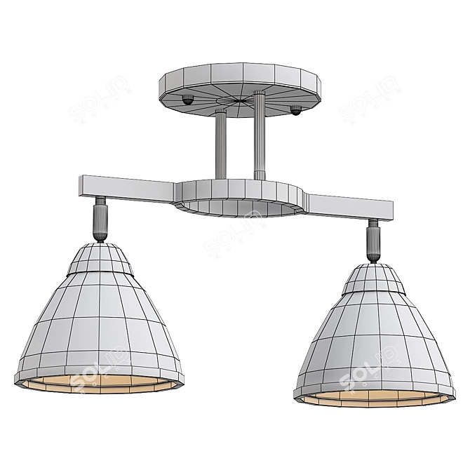 Elegant Ambrella Light Fixture 3D model image 2