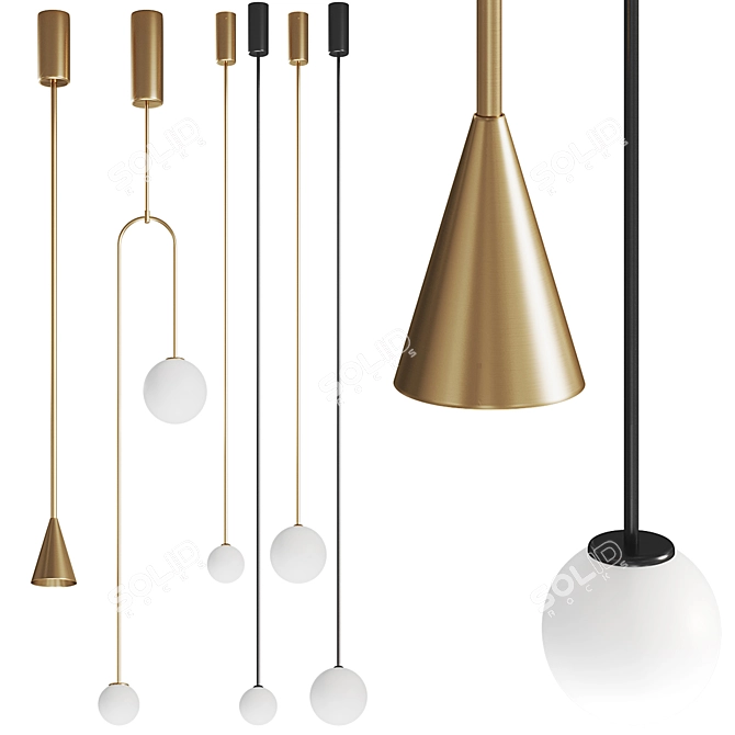 Modern Hanging Dante Stick Loafs 3D model image 1