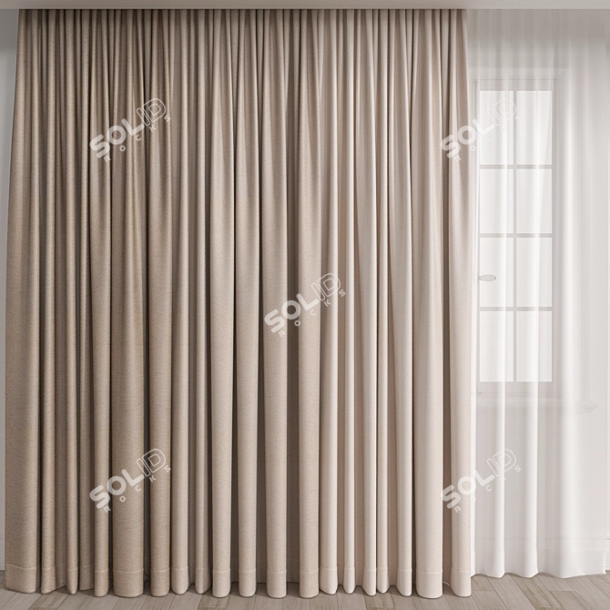 Versatile 3D Curtain Model Kit 3D model image 1