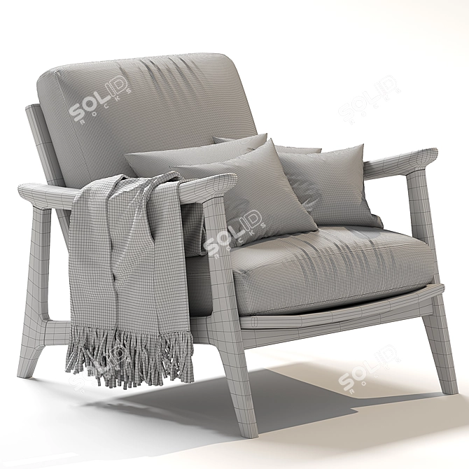 Comfort Weave Armchair With Pillow 3D model image 5