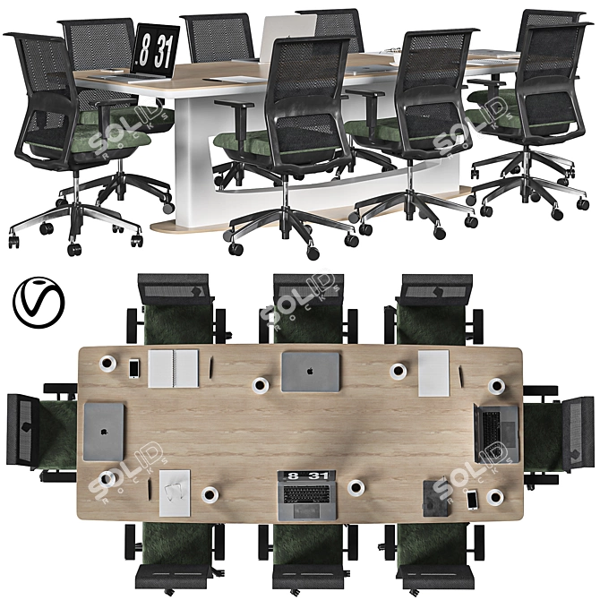 Modern Office Chair with 4D Arms 3D model image 1