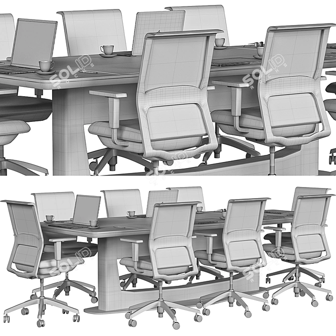 Modern Office Chair with 4D Arms 3D model image 4