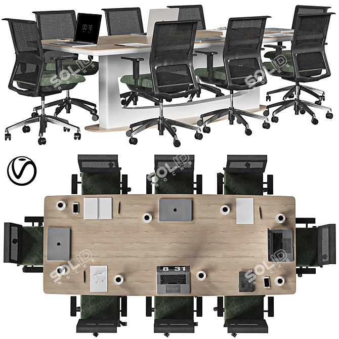 Modern Office Chair with 4D Arms 3D model image 5