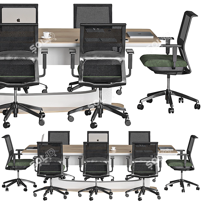 Modern Office Chair with 4D Arms 3D model image 7