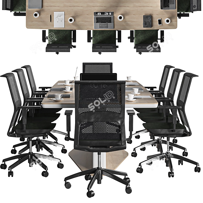 Modern Office Chair with 4D Arms 3D model image 8
