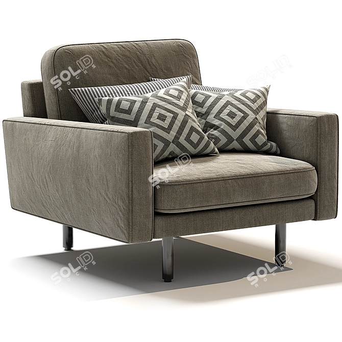  Square-Traditional Depadova Armchair 3D model image 1