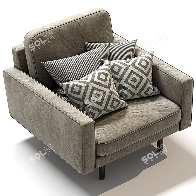  Square-Traditional Depadova Armchair 3D model image 4