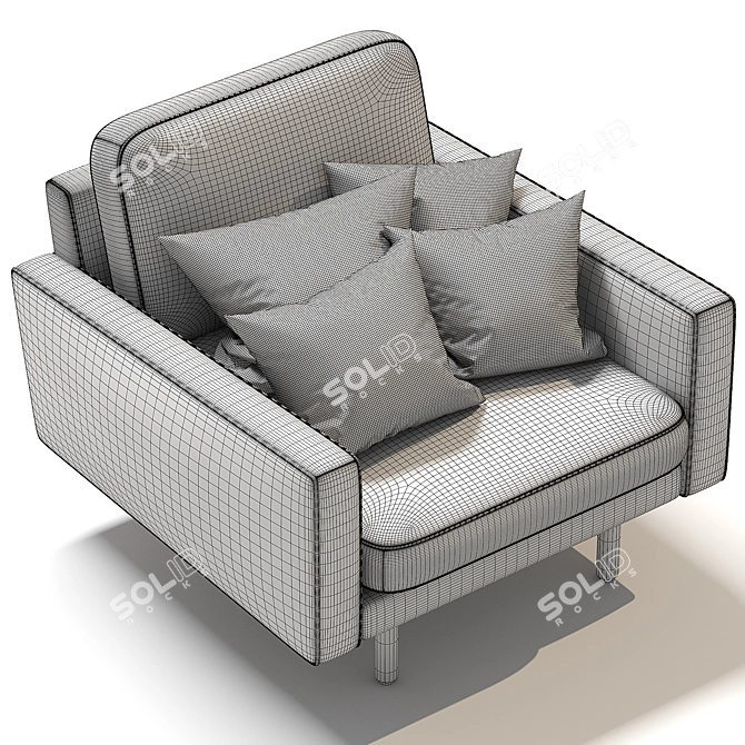  Square-Traditional Depadova Armchair 3D model image 5