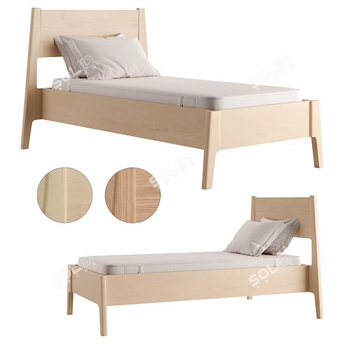 Lunar Twin Bed Frame Design 3D model image 1