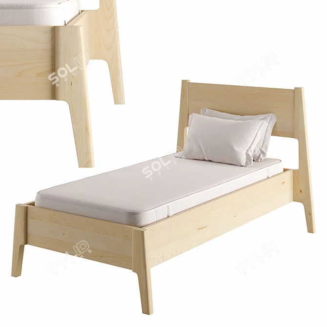 Lunar Twin Bed Frame Design 3D model image 2