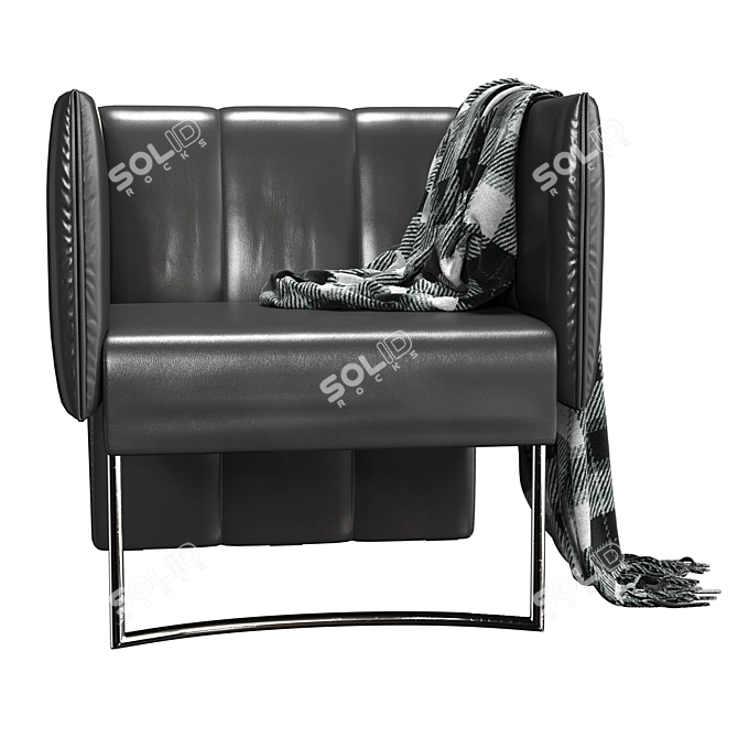 Elegant Curvaceous Quadra Armchair 3D model image 2