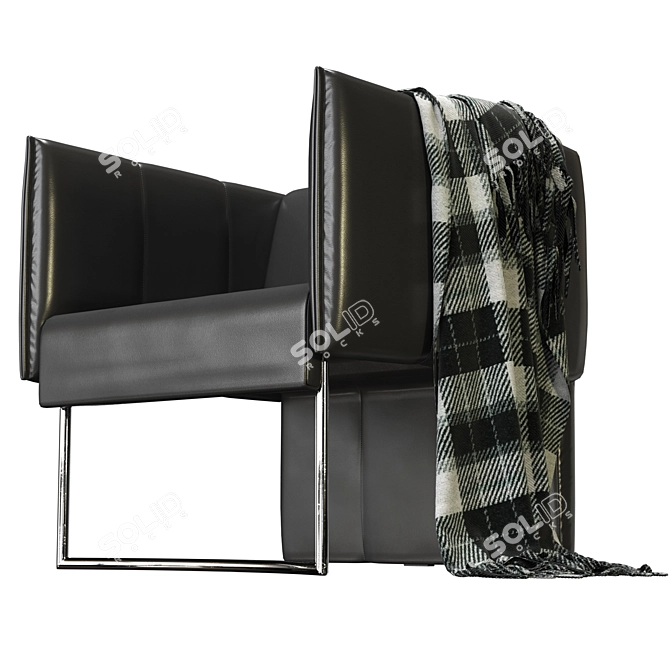 Elegant Curvaceous Quadra Armchair 3D model image 5