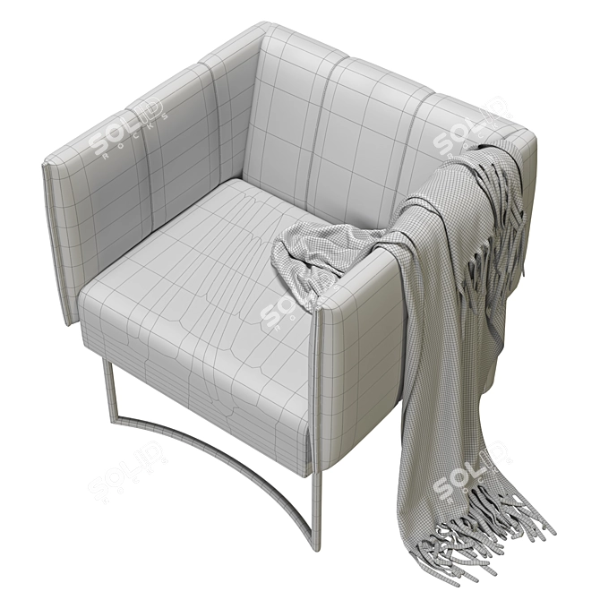 Elegant Curvaceous Quadra Armchair 3D model image 6