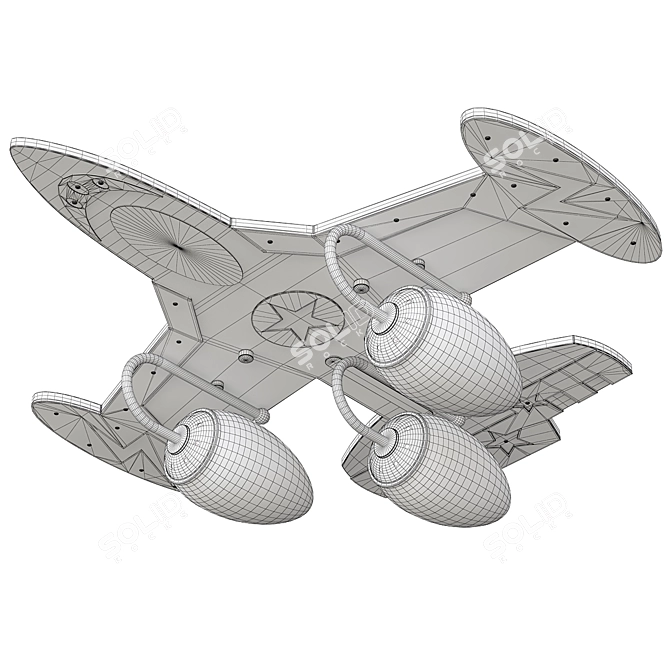 Sleek Ceiling Light Fixture 074502 3D model image 2