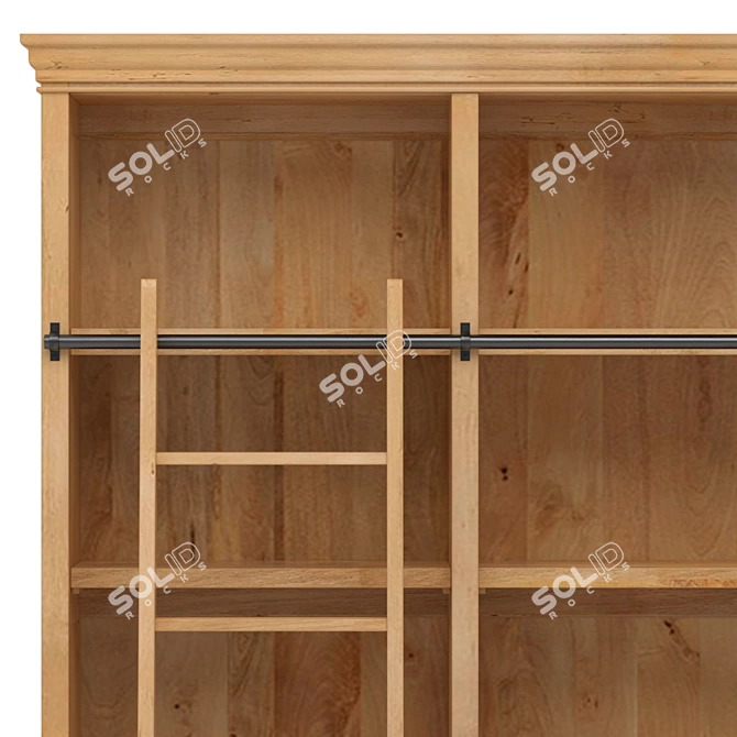 Mango Wood Classic French Bookcase 3D model image 4
