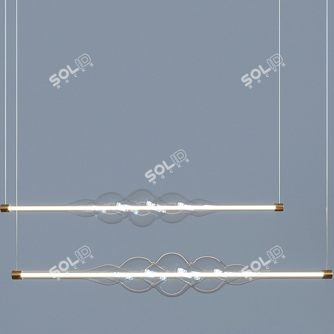 Blown Glass Frequency Pendant Lаmp 3D model image 2