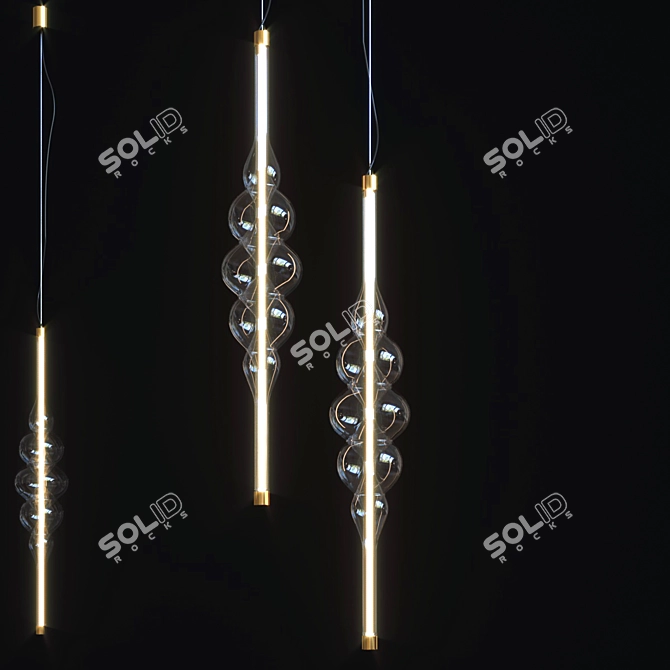 Blown Glass Frequency Pendant Lаmp 3D model image 3