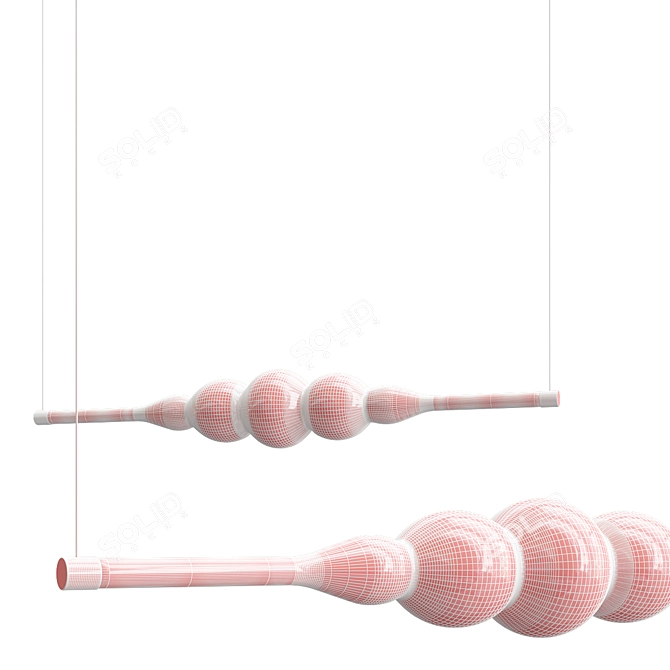 Blown Glass Frequency Pendant Lаmp 3D model image 4