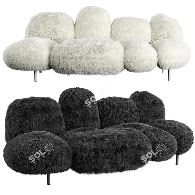 Italian Designer Edra Cipria Sofa 3D model image 1