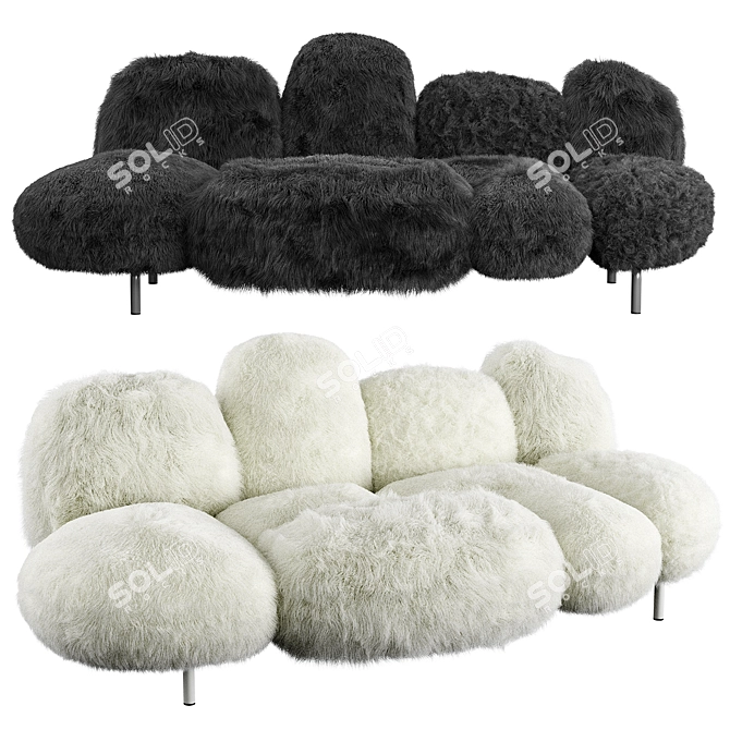 Italian Designer Edra Cipria Sofa 3D model image 2