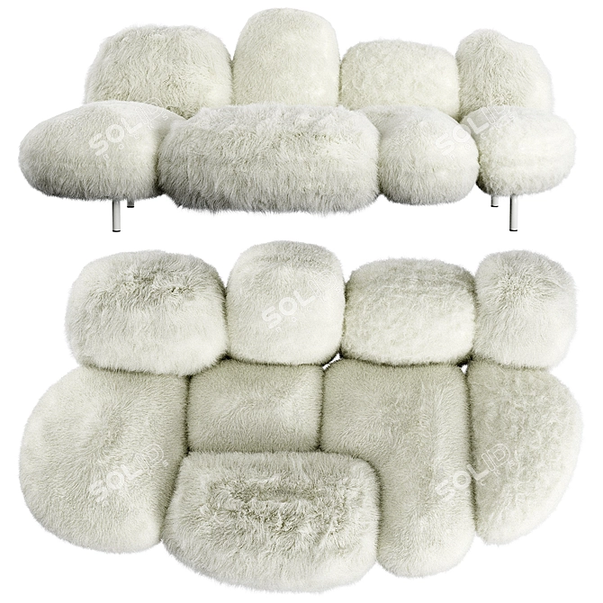 Italian Designer Edra Cipria Sofa 3D model image 3