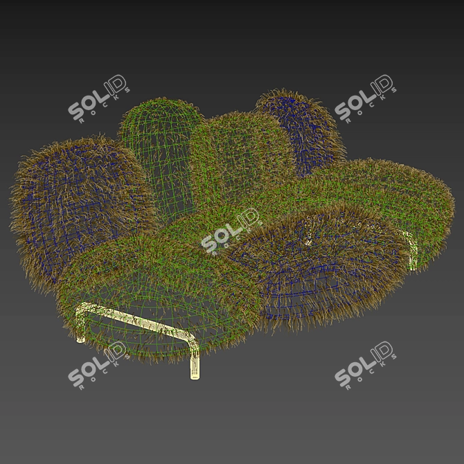 Italian Designer Edra Cipria Sofa 3D model image 6