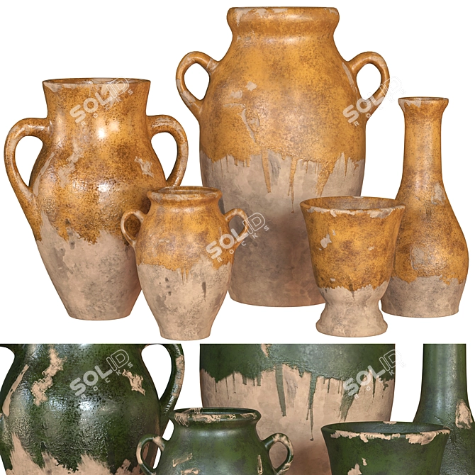 Assorted Set of Decorative Vases 3D model image 1
