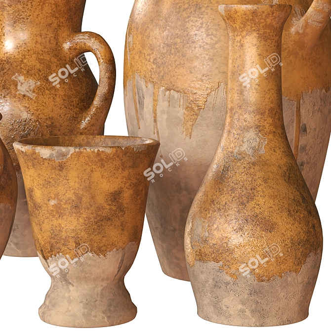 Assorted Set of Decorative Vases 3D model image 5