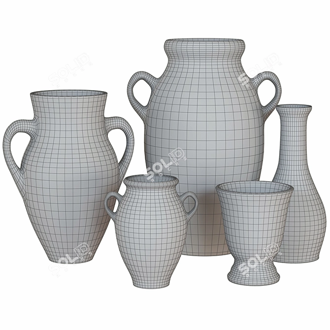 Assorted Set of Decorative Vases 3D model image 6