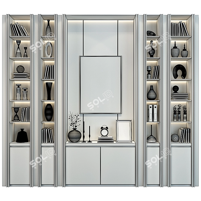 Custom Wardrobe Furniture Composition 3D model image 2