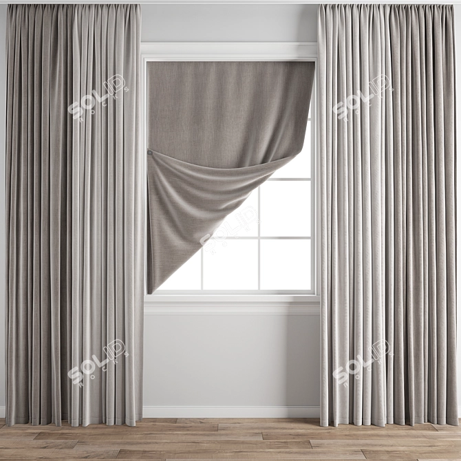 Polygonal Curtain 3D Model Kit 3D model image 1