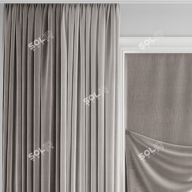 Polygonal Curtain 3D Model Kit 3D model image 2