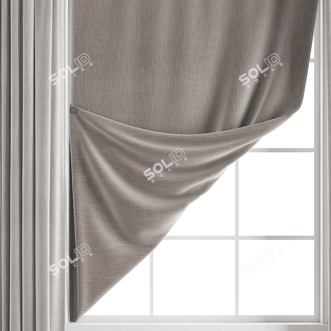 Polygonal Curtain 3D Model Kit 3D model image 3