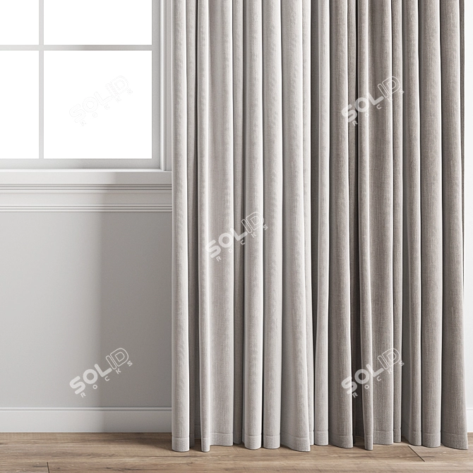 Polygonal Curtain 3D Model Kit 3D model image 4