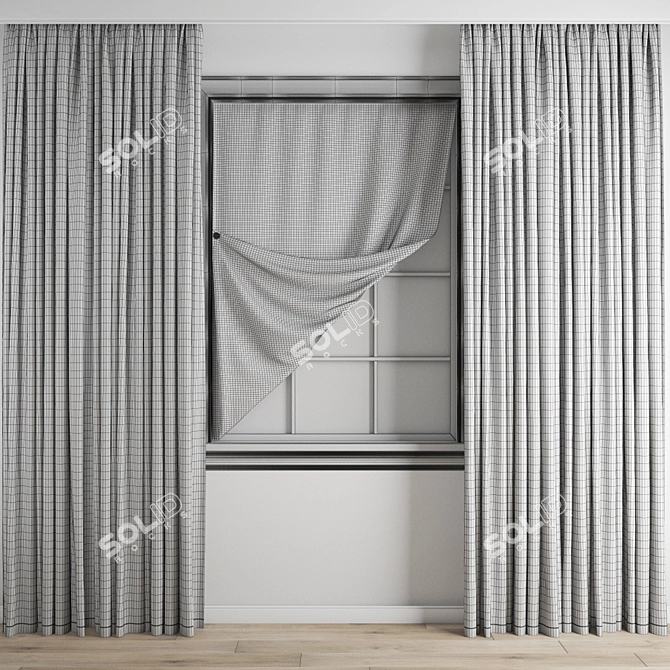 Polygonal Curtain 3D Model Kit 3D model image 5