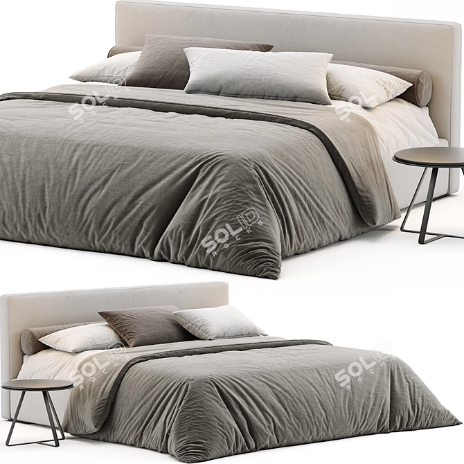 Modern Camille Bed 3D Model 3D model image 1