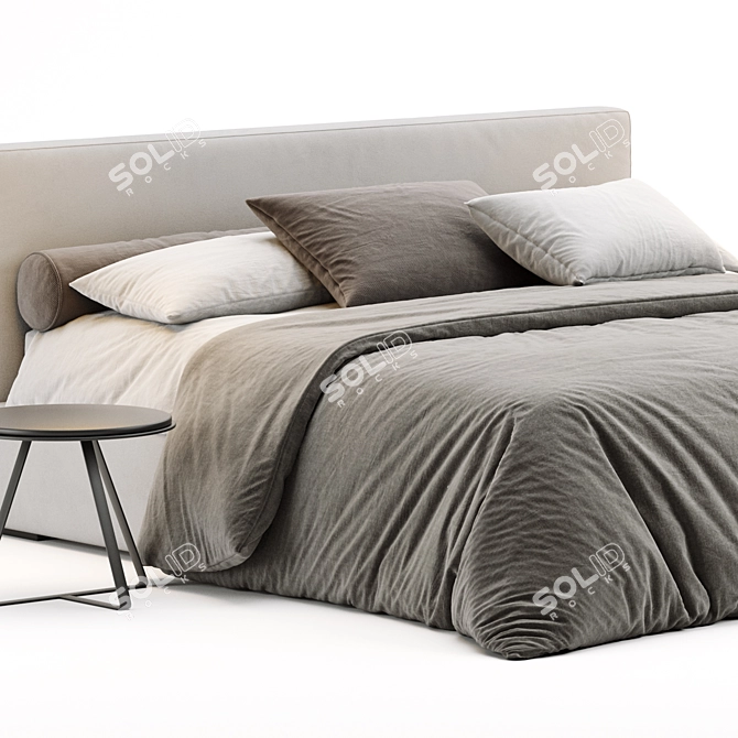 Modern Camille Bed 3D Model 3D model image 2