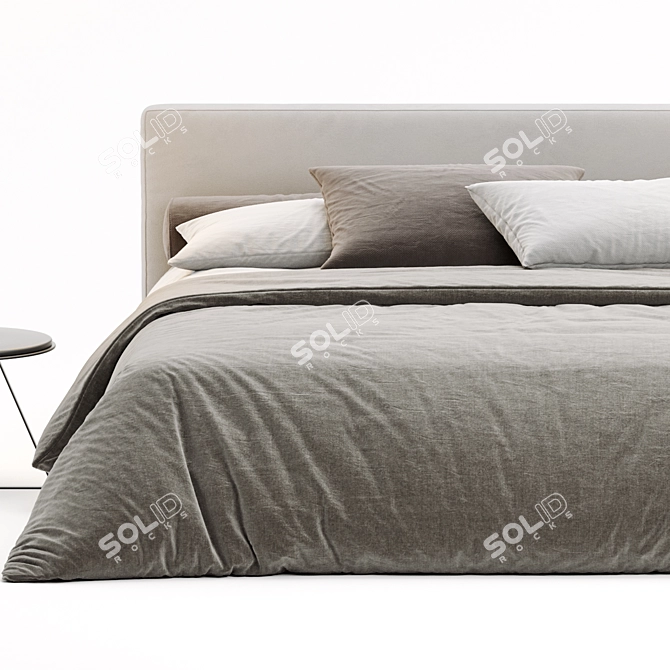 Modern Camille Bed 3D Model 3D model image 3