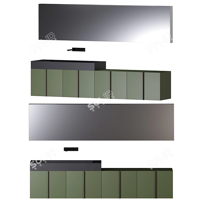 Modern Paral 3 Bathroom Set 3D model image 1