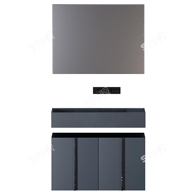 Modern Paral 3 Bathroom Set 3D model image 3